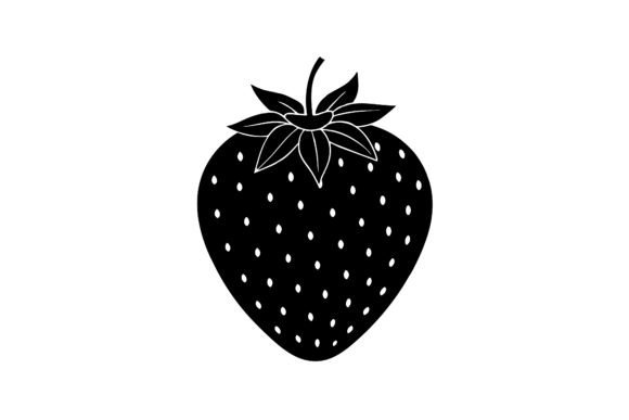 About Strawberry Silhouette: A Detailed Digital Graphic for Print and Design Projects