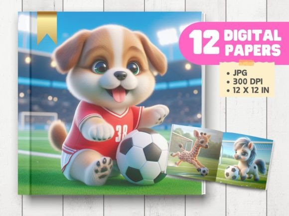 Baby Animals Playing Football Soccer 1 – An Objective Evaluation of the 3D Rendered Illustration Set