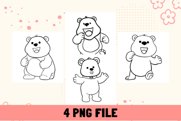 Cute Bear Coloring Pages for Kids PNG: A Versatile Digital Resource for Creative Projects