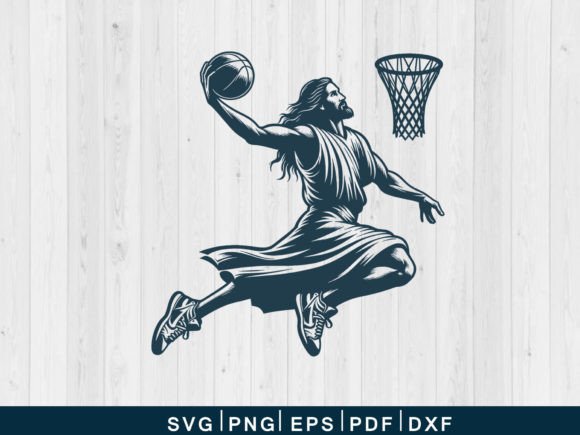 Jesus Playing Basketball SVG Vector File: Bringing a Unique Concept into Your Creative Workflow