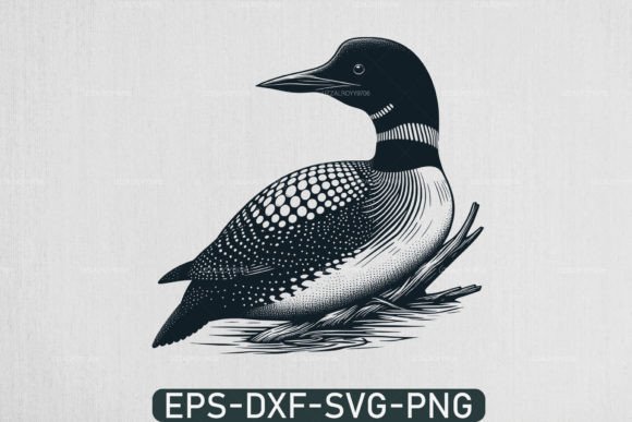 Loon Bird SVG Lake Scene SVG T-Shirt Design: A Versatile Digital Crafting Asset for Nature-Inspired Projects