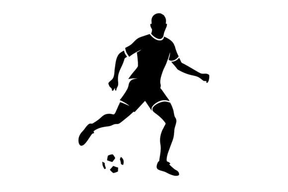 Soccer Player Silhouette for Design, Branding, and Sport