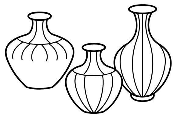 Whimsical Looking Vases Coloring Book
